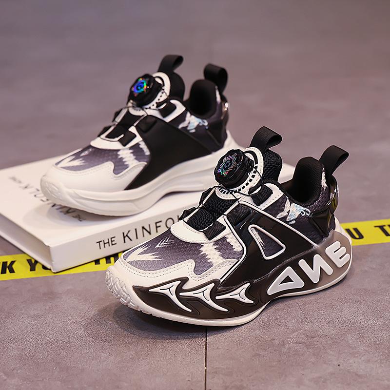 Boys Shoes Basketball Shoes Autumn 2025 New Children's Soft-soled Sports Shoes Medium and Older Children Breathable Running Boy Tide