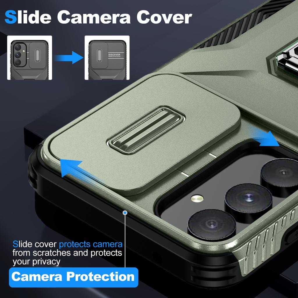 For Samsung Galaxy A35 5G Case TPU+PC Phone Cover with Kickstand/Lens Guard