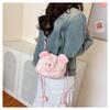 2025 new bear bag cute cartoon plush doll bear head bag doll backpack women's messenger bag