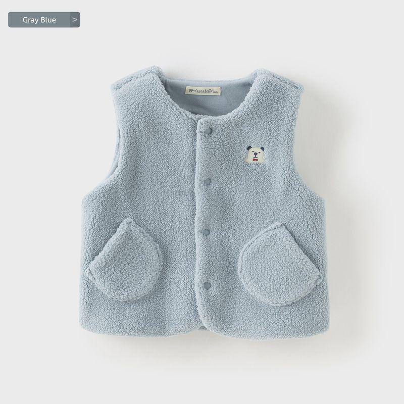 David Bella Kidsren's Vest 2026 Winter New Style Boys' Stylish Baby Vest Cardigan Girls' Plush Vest
