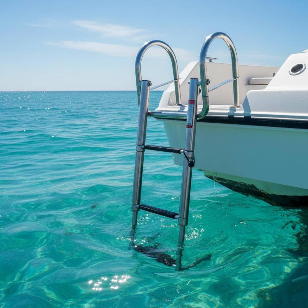 Extendable Swim Ladder Stainless Steel Boat Non-Slip Steps Marine Gear