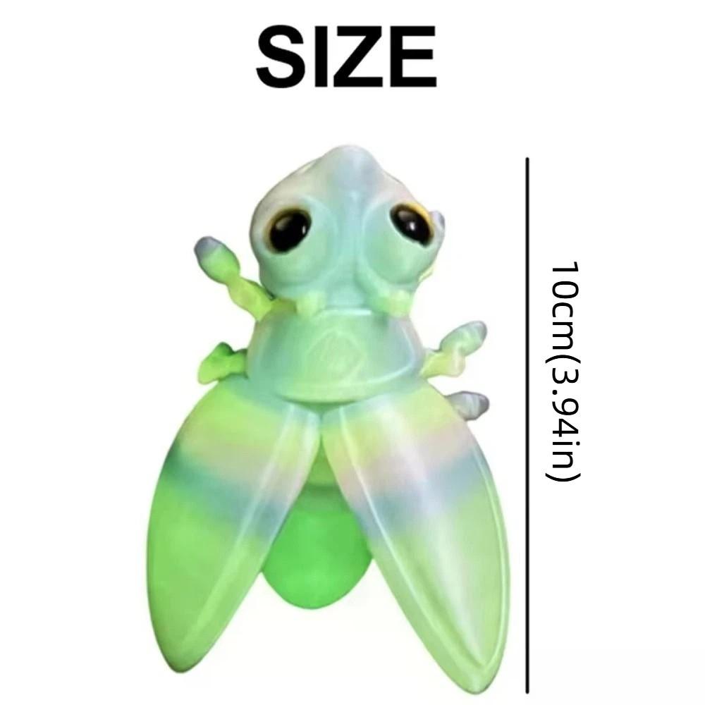 Creative 3D Printed Luminous Firefly Figurines Cute Glowing Tail 3D Printed Firefly Model Artificial Handmade