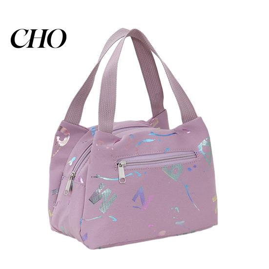 High-density Fabric Lunch Bag Letter Print Waterproof Tote Reusable Lightweight Carrier Box for Women Men Commuting Camping Picnic Portable