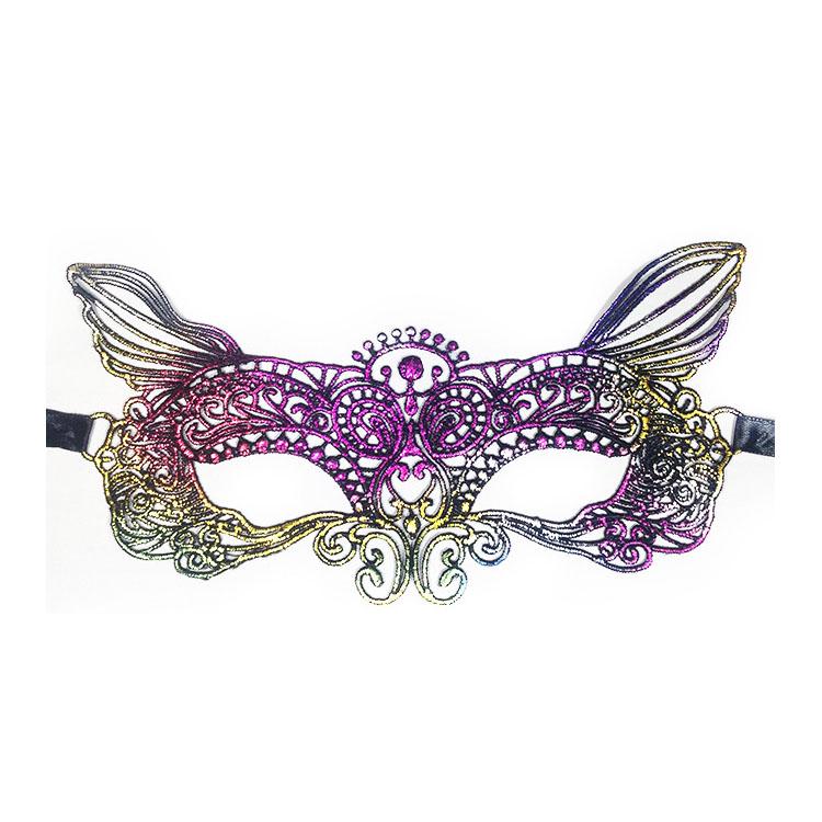 Sexy Cosplay New Halloween Colorful Bronzing Lace Eye Mask Sexy Masquerade Party Unshaped Mask Festival Supplies