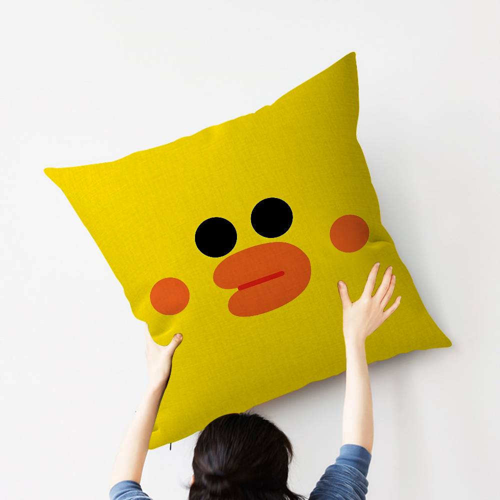 Cute Cartoon Art Duck Pillow Gift Home Office Decoration Bedroom Sofa Car Cushion Cover Case 45X45