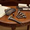 Chinrest with Tailpiece and Pegs Wooden Violin Fittings Set Carved Parts Kit Chin Rest