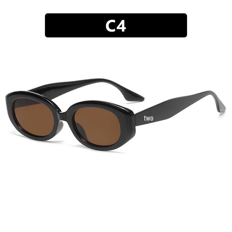 Retro Oval Frame Sunglasses: Slim, High-End Street Style Xiaohongshu Edition