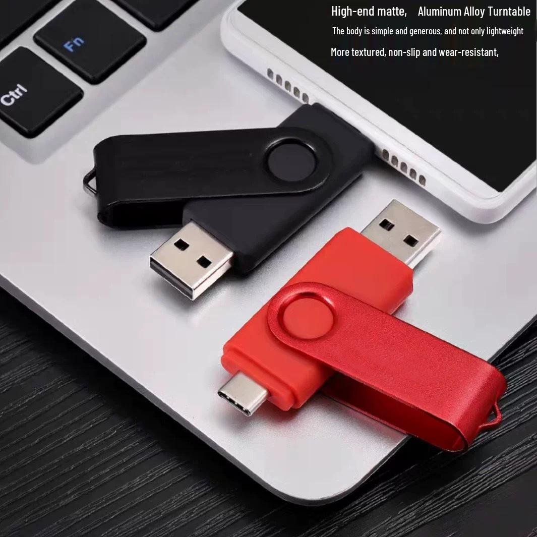 

32 ГБ Металлический вращающийся USB-накопитель двойного назначения для устройств Android и Apple USB3.0 16GB