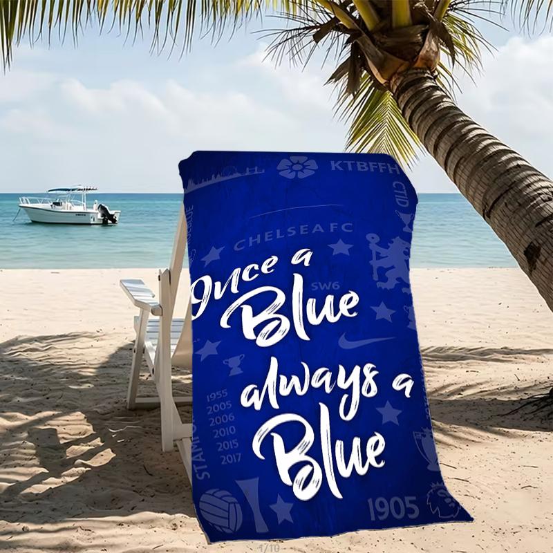 Beach Towel with Chelsea FC logo Pattern - soft,absorbent,machine washable Lightweight&Modern,swimming,Travel Essentials
