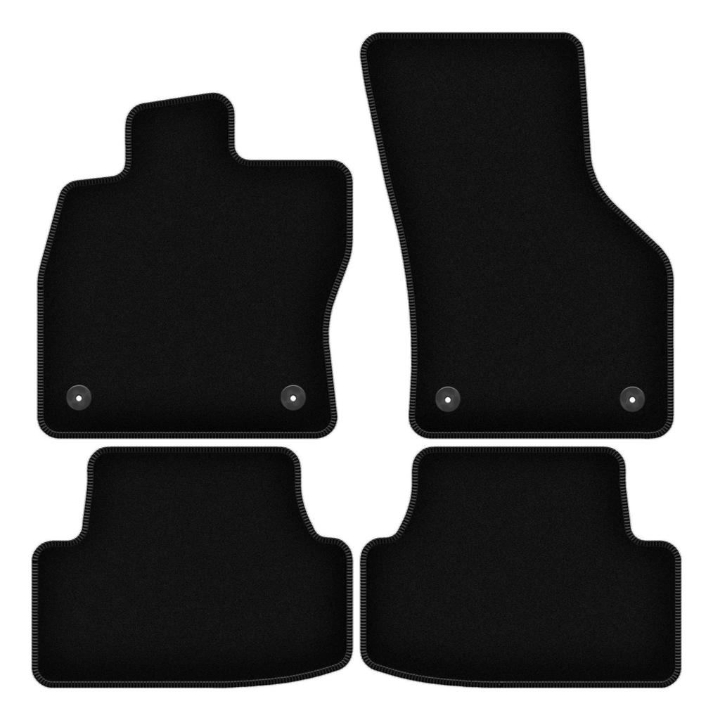BASIC Black Velour Floor Mats For: Volkswagen e-Golf Hatchback (2014-2019)