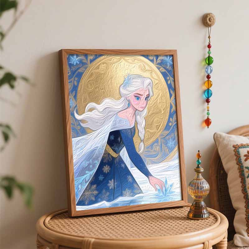 Disney Ice Queen Digital Oil Painting Art Kit Handmade Diy Home Decorations