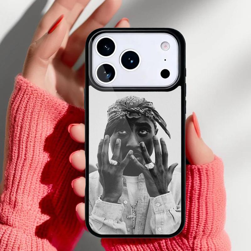 2Pac Tupac Rapper Singer Phone Case for iPhone 17 16 15 14 13 Pro Max Back Cover for 12 11 Pro Coque