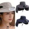Rechargeable Sun Hat With 3 Speed Fan Sun Protection For Men Women Fishing Gardening Wide Brims Foldable Outdoor Caps