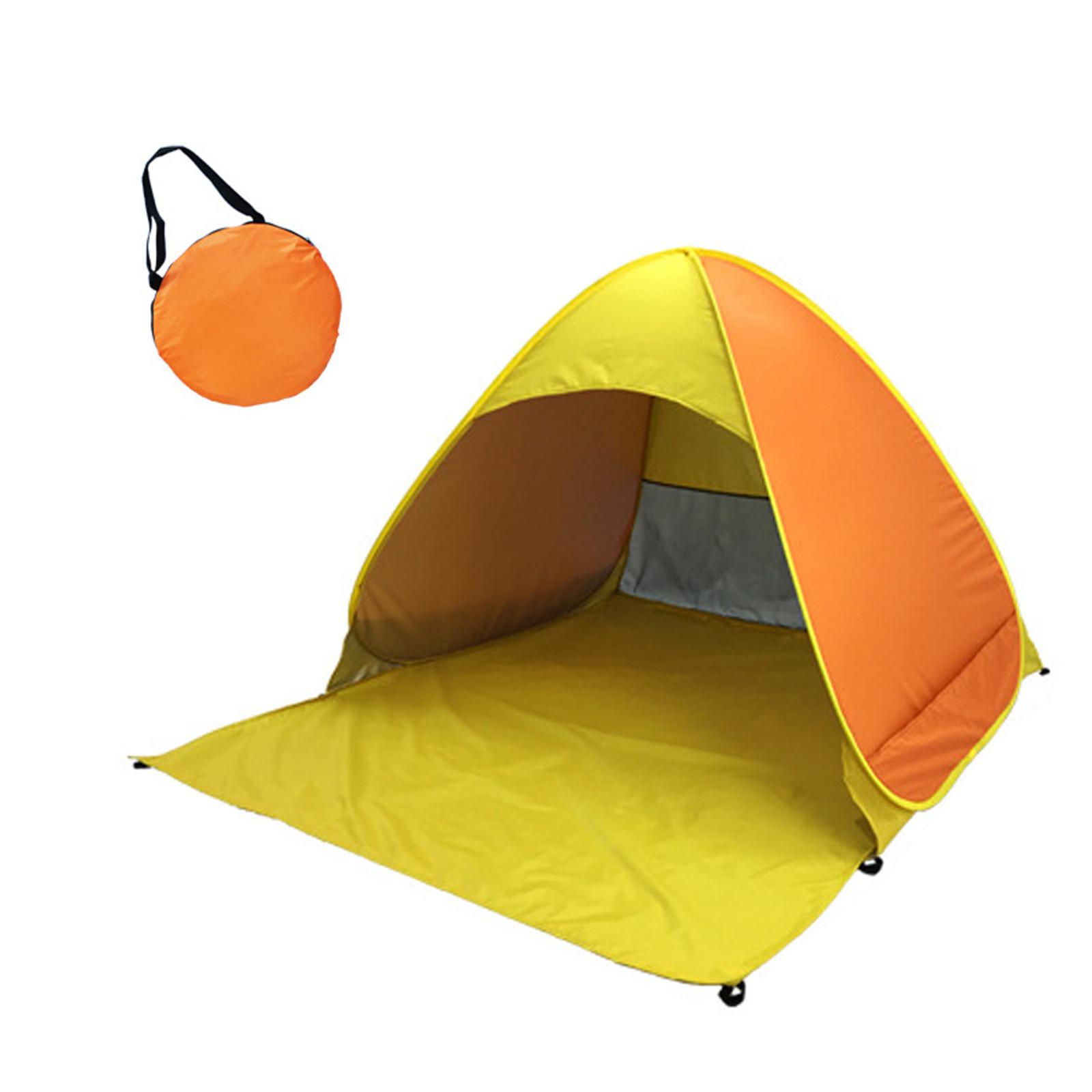 

Portable Beach Tent UV Protection Sun Shelter Automatic Pop Up Canopy for 3 People Lightweight and Easy Setup Outdoor Shade Shelter L жёлтый