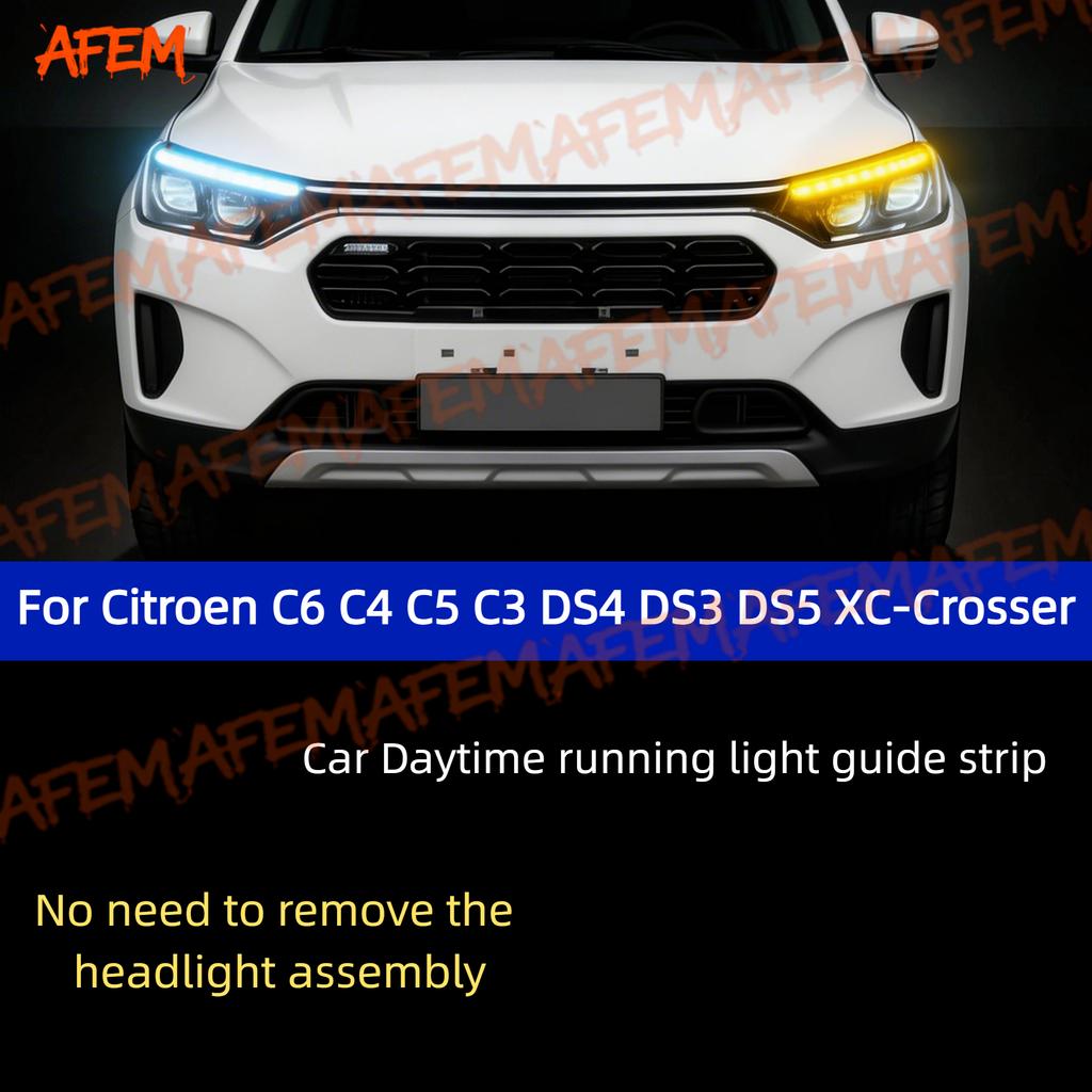 Daytime Running Light For Citroen C6 C4 C5 C3 DS4 DS3 DS5 XC-Crosser Guide Strip Auto LED Daytime Running Light