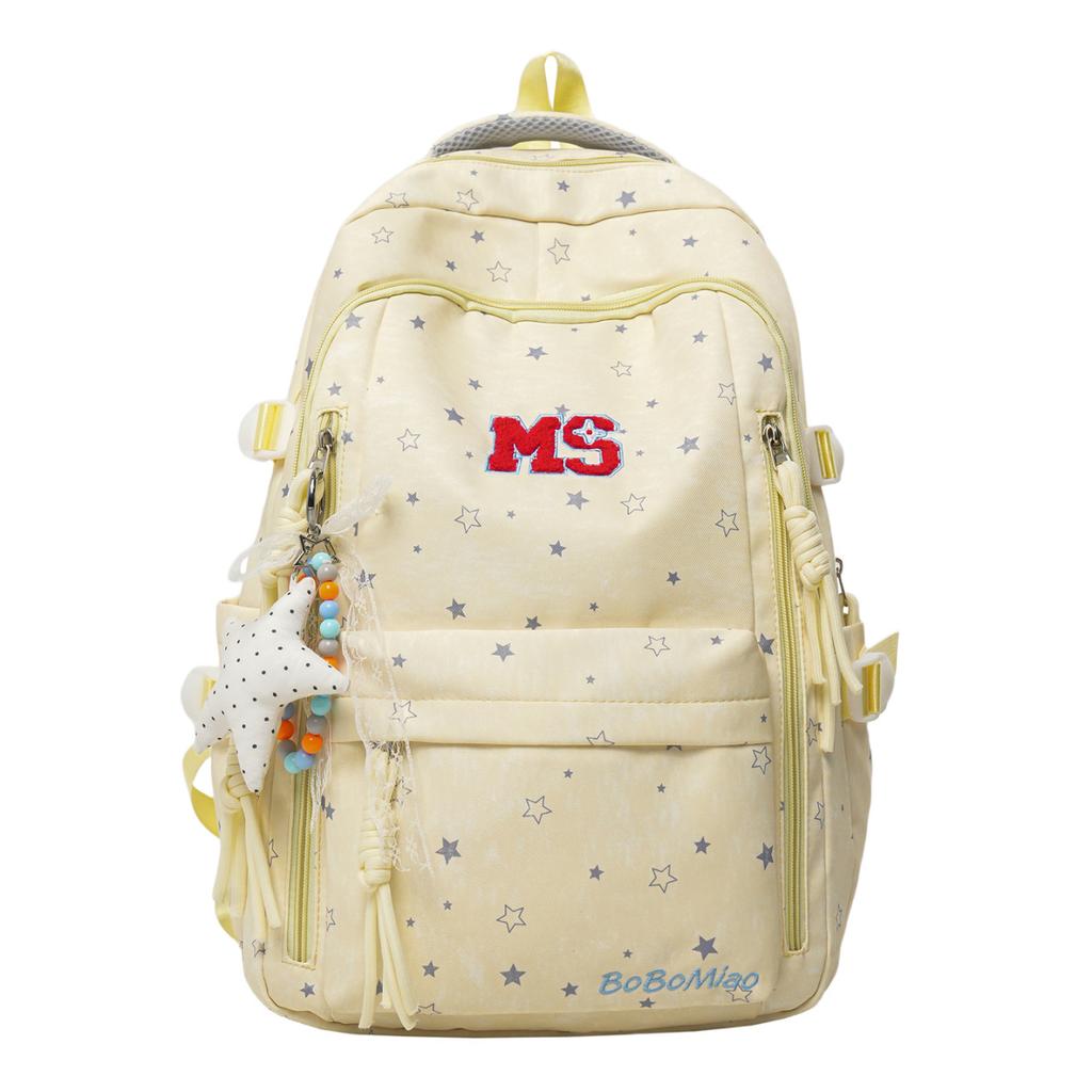 Schoolbag New American Retro Backpack Female Embroidery Letter Simple Travel Backpack Male Junior High School High School Student Schoolbag Female