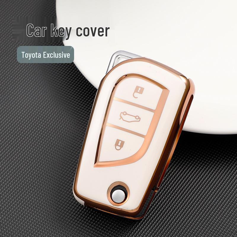 Full-Coverage Protective Case for Two-Button Toyota Keys, Fits Corolla, Highlander, Reiz, RAV4