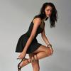 Women's spring and summer new sexy and elegant dress square neck sleeveless suspender slim skirt