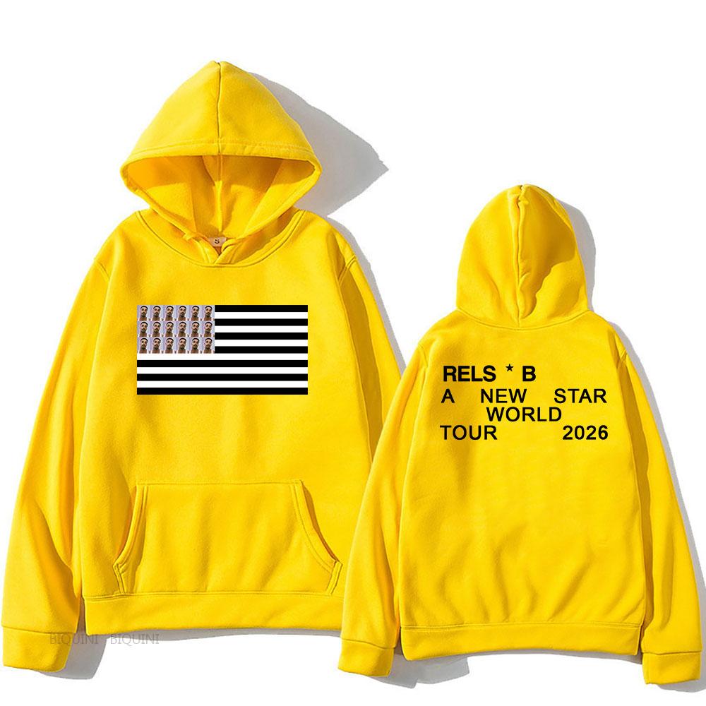 A NEW STAR WORLD TOUR 2026 Hoodies Singer RELS B Printing Sweatshirts Long Sleeve Winter Fleece Pullover Unisex Streetwear