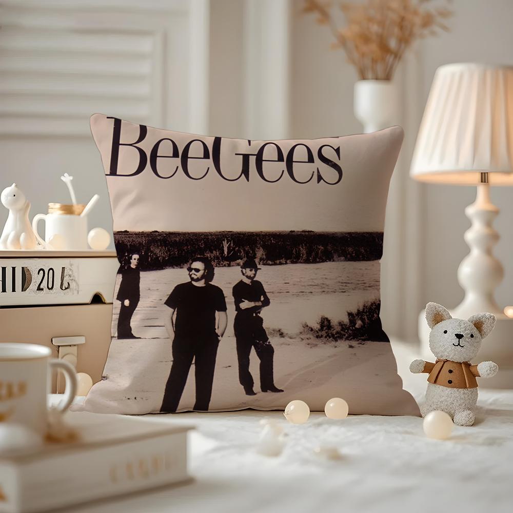 Bee Gees Cushion Cover Anti-dustmite Pillowcase Invisible Zipper Silky Short Plush Sofa Cushion Cover