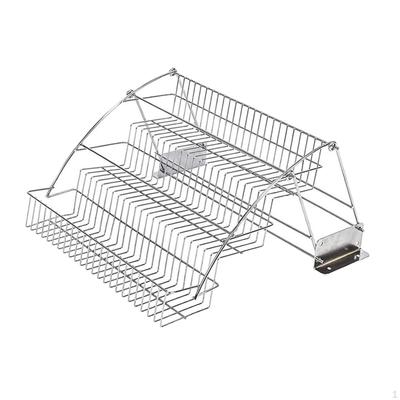 Pull Down Spices Rack Holder Carbon Steel Multipurpose 3 Layer Condiment Seasoning Shelf