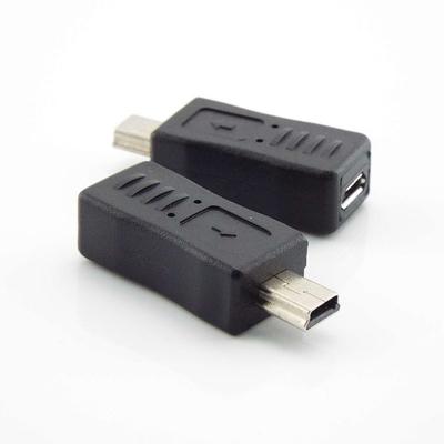 1ks Přenosný Micro USB Samec na Mini USB Samec Zástrčka Jack Konektor adaptéru Konvertor nabíječky Černý adaptér