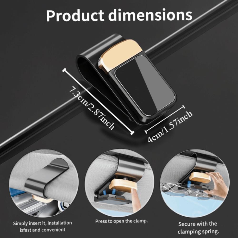 Shock-proof Car Glasses Clip Press Switch Automotive Hanger Sun Visor Mount
