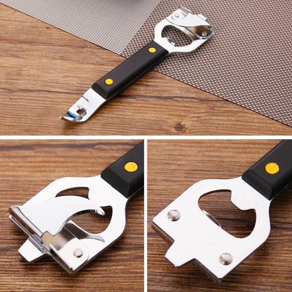 Household Multifunctional Can Opener Beer Beverage Can Opener Adjustable Stainless Steel Non-Slip Multifunction Manual Jar Bottl
