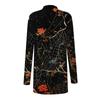 Women's Casual Halloween Printed Long Sleeve Mid-Length Cardigan Jacket for Fall