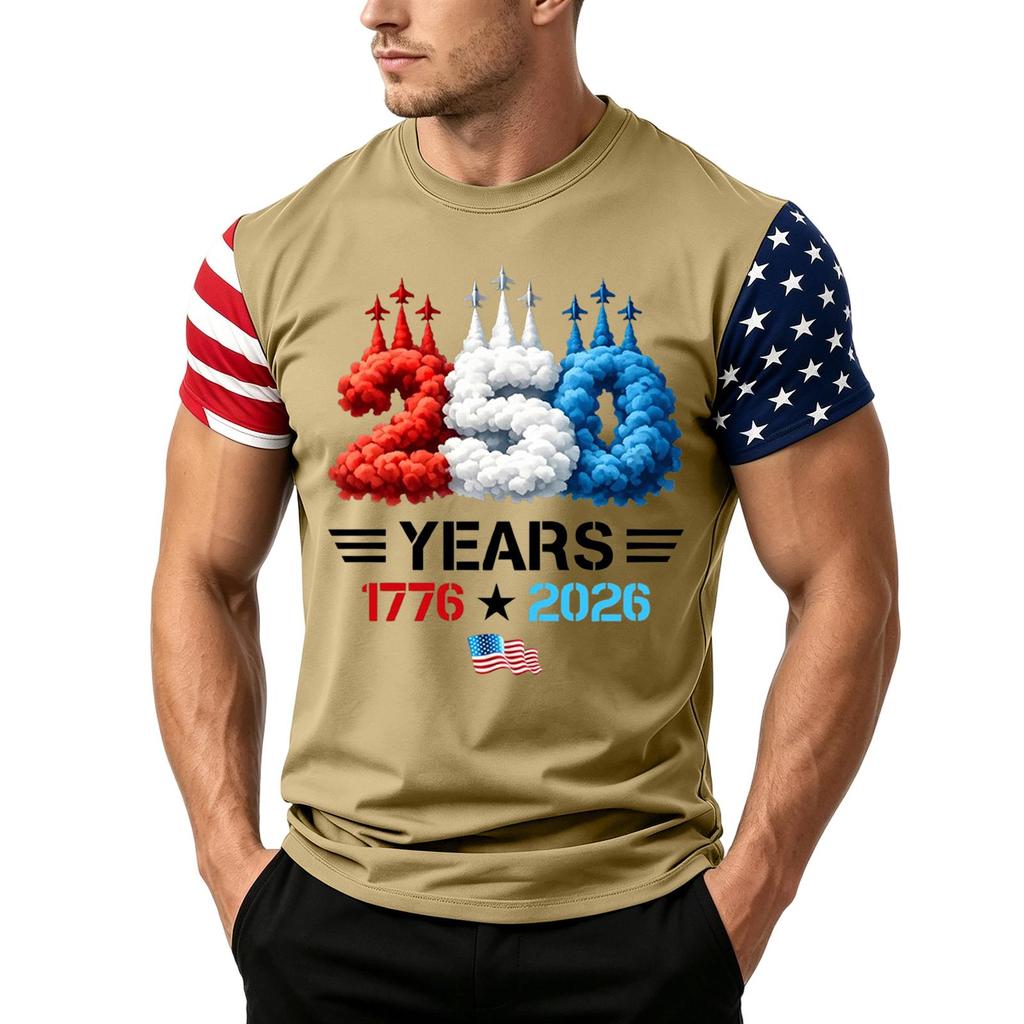 Men's Loose Fit Short Sleeve T Shirt Patriotic Flag Print Casual Summer Top Comfortable Lightweight Tee for Daily Wear