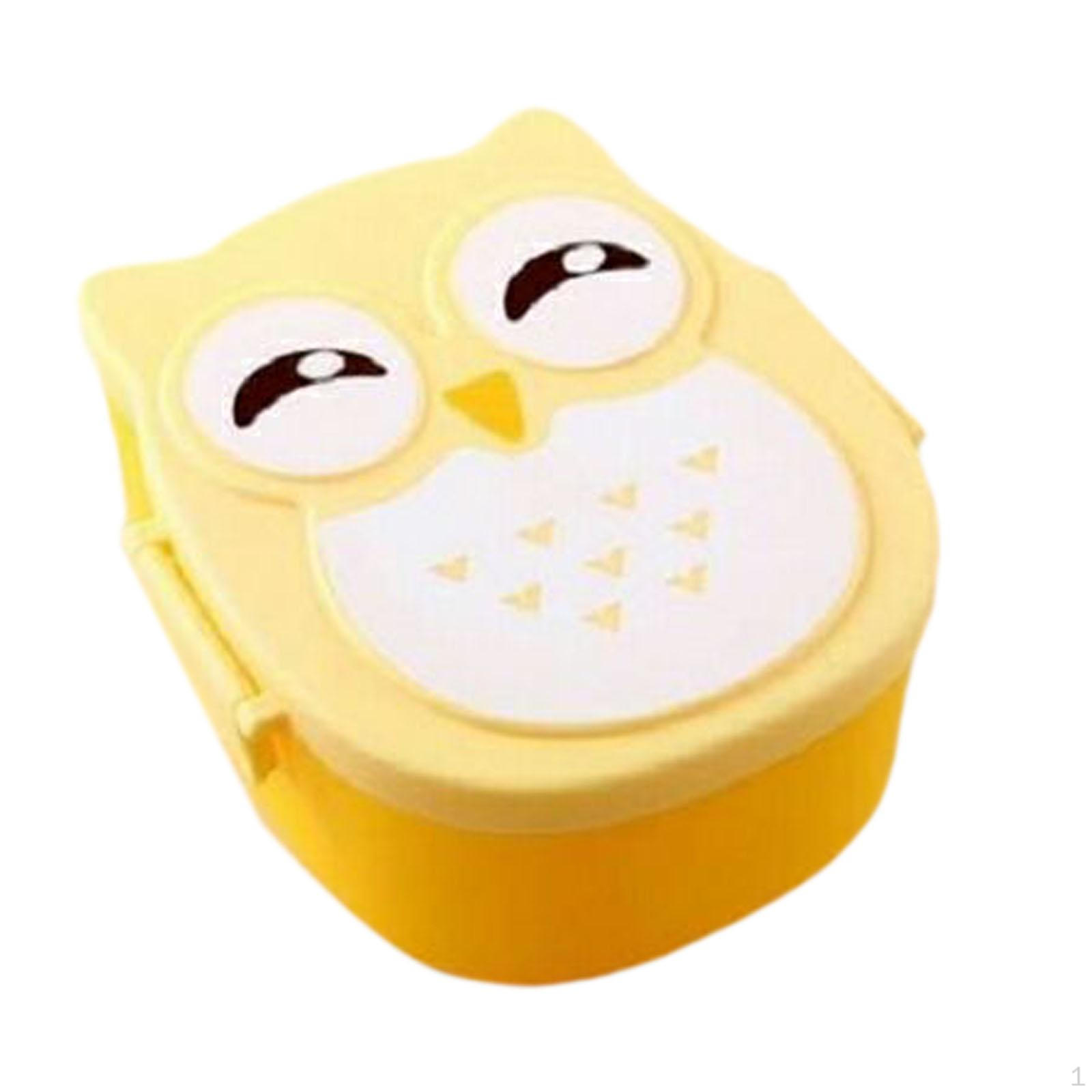 

Owl Lunch Box Children Container Divided Bento for Hiking Travel жовтий