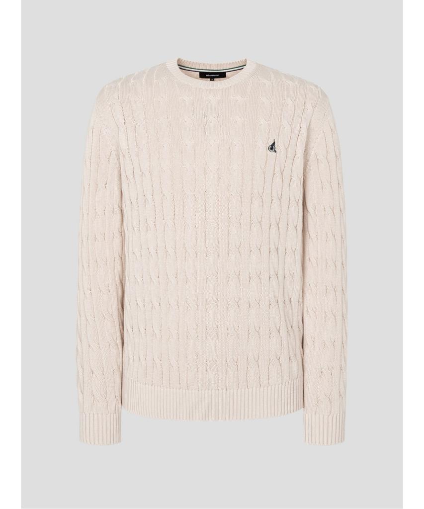 Binpolmen Unisex Cotton Cable Knit Ivory