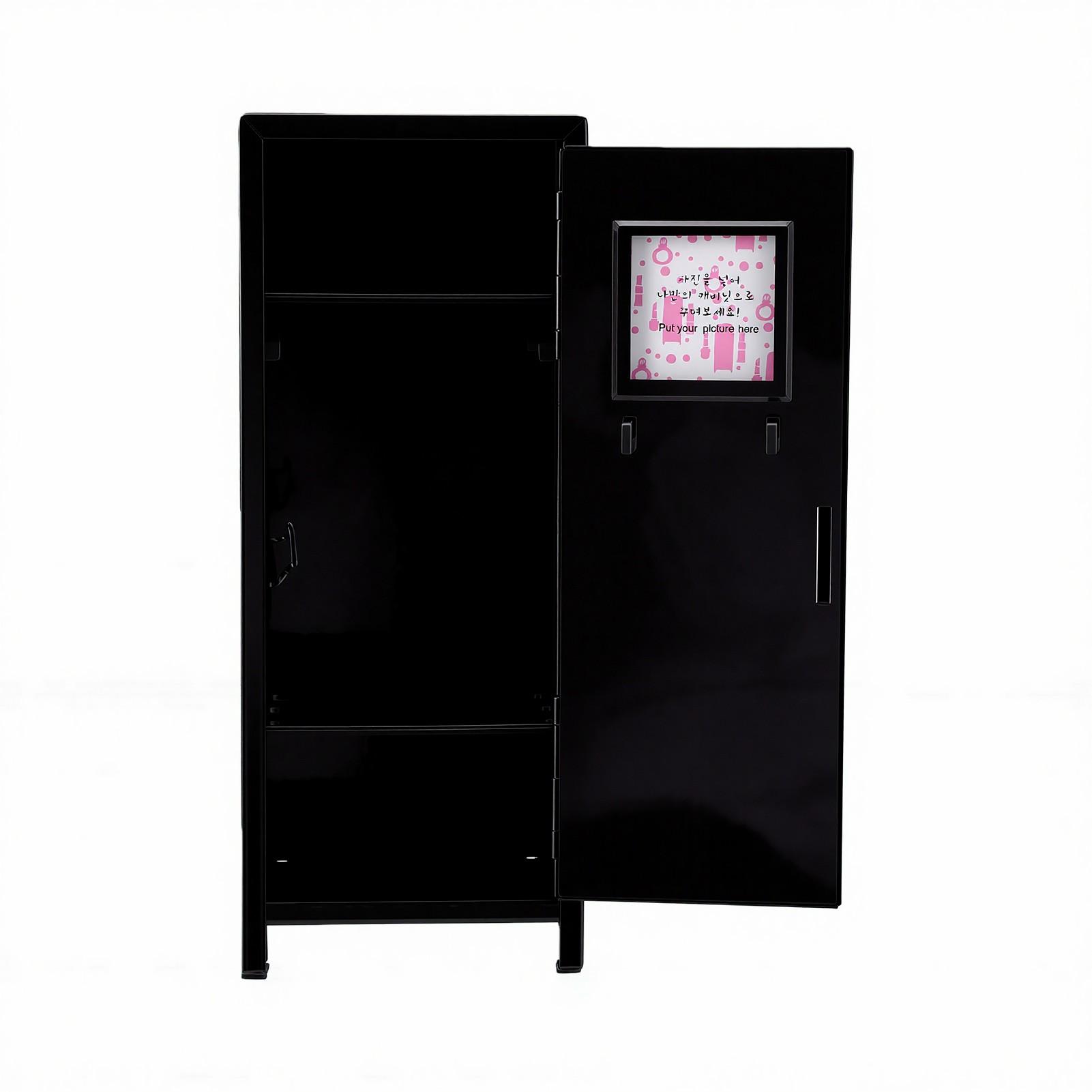 Mini Locker Rustproof Small Metal Storage Locker for Office School Home Organizer Black