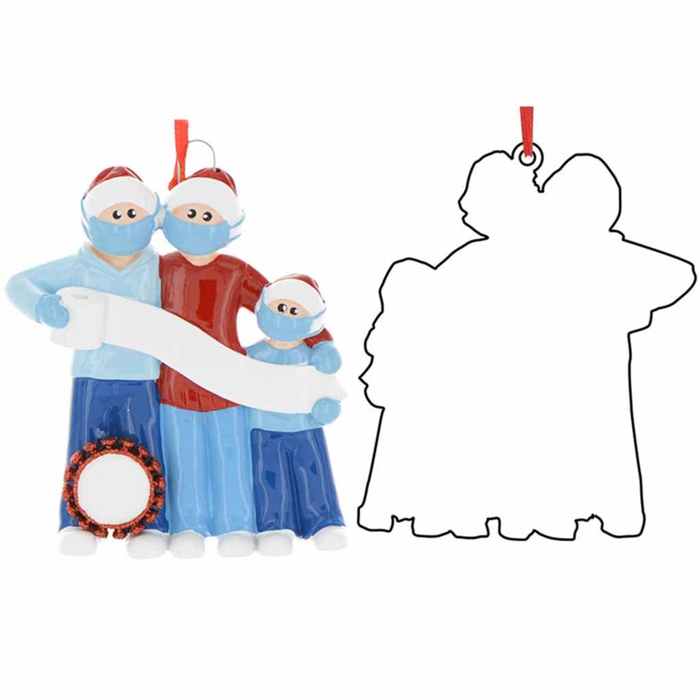 2020 Xmas Christmas Tree Hanging Pendant Ornament ADD Name DIY Family Decoration