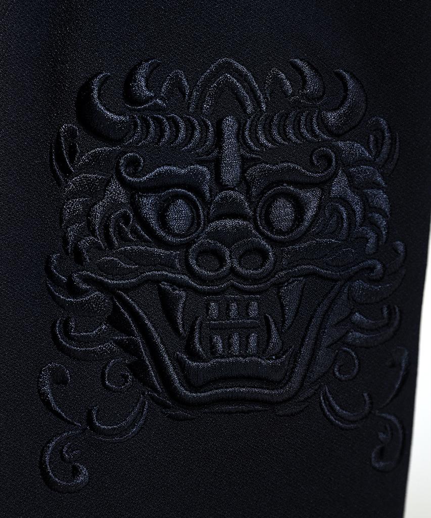 Kileutimuka Embroidered Ethnic Rope Wide Pants Black