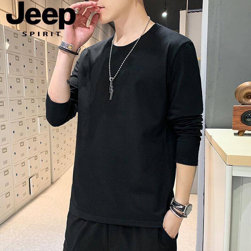 JEEP SPIRIT Men s Casual Pure Cotton Long Sleeve T-Shirt 3XL