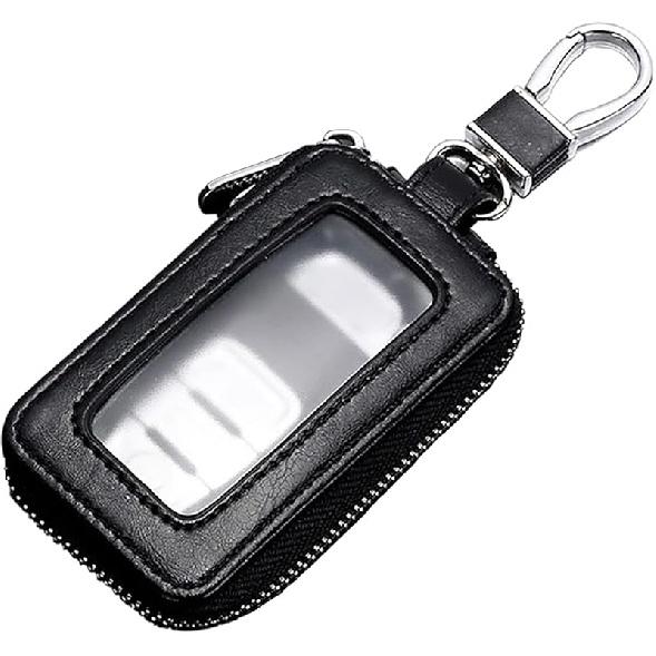 vvag Premium Car Key Fob Case Genuine Leather Car Smart Key fob Holder Car Remote Keychain Bag Universal чёрный