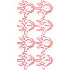 100Pcs Paper Clip Metal Hand Shaped Design Rustproof Paperclip Decoration for Office School Pink