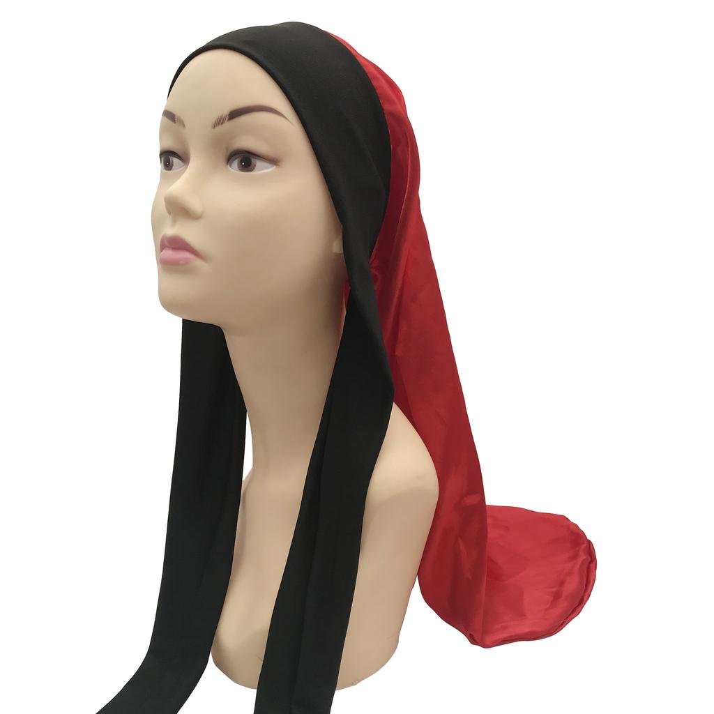 Long Headwrap Silk Bonnet for Women Silk Designer Bonnets and Satin Hair Wraps Bonnet