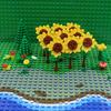 8 Set DIY Sunflower Field Building Blocks, Mixed Color ABS Material, Creative Garden  MOC Flower  Farm Scene Construction Kit, Children Diy Bricks Toy