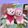 Adorable Red And Pink Bear Plush Keychain Astronaut Doll Perfect Birthday Gift