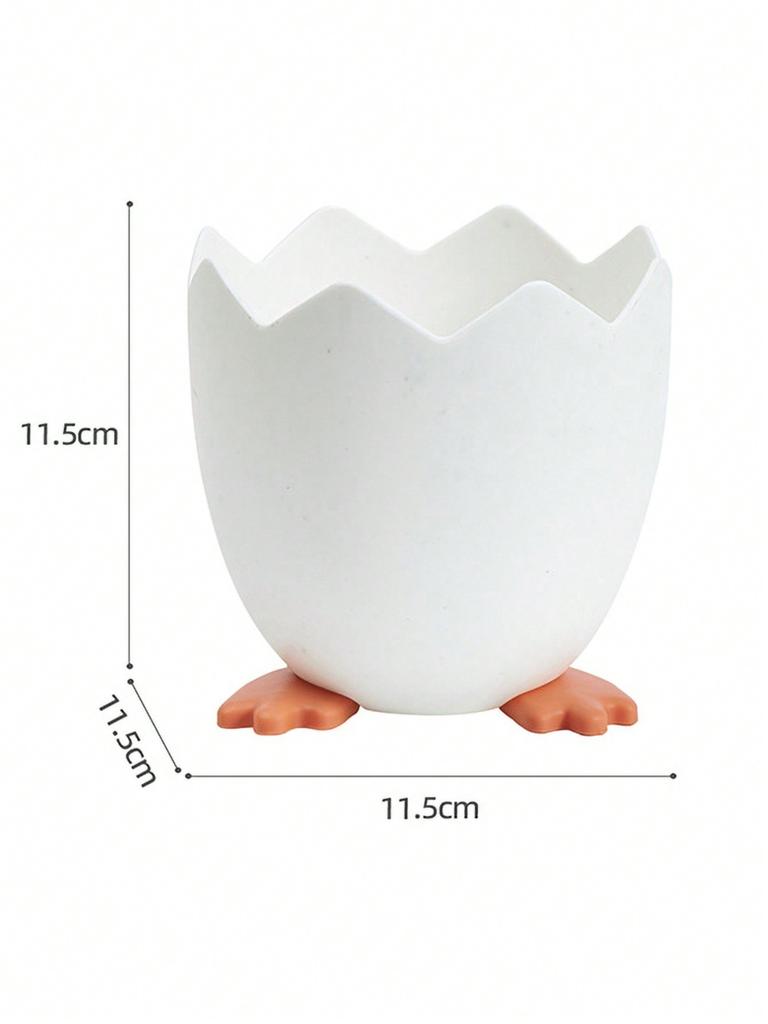 1pcs Lovely Eggshell Storage Box Beauty Brush Storage Box Desktop Large Capacity Stationery Storage Box Cartoon Desk Pen Holder