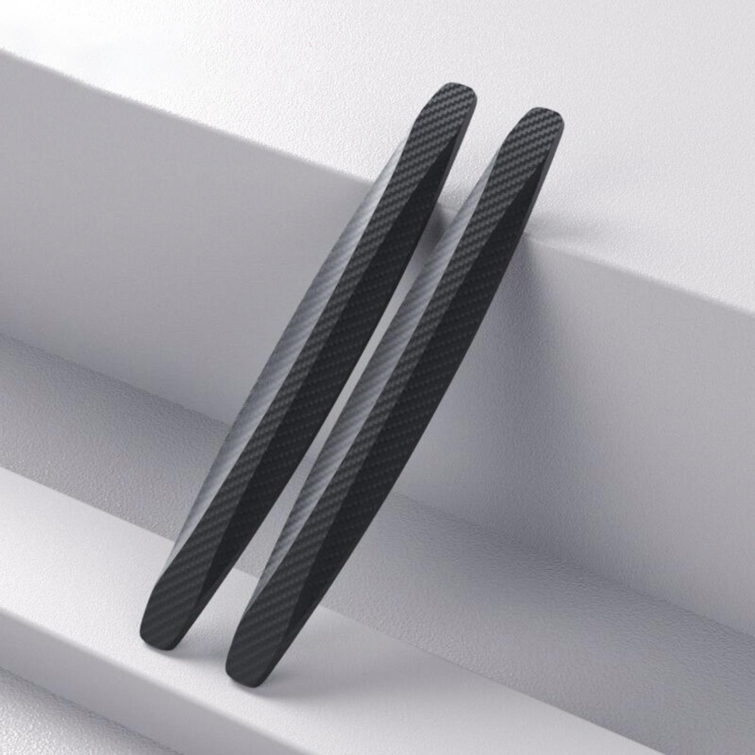 2pcs carbon fiber car anti-collision strips, front and rear bumper anti-collision strips, body and door anti-collision universal 2pcs black