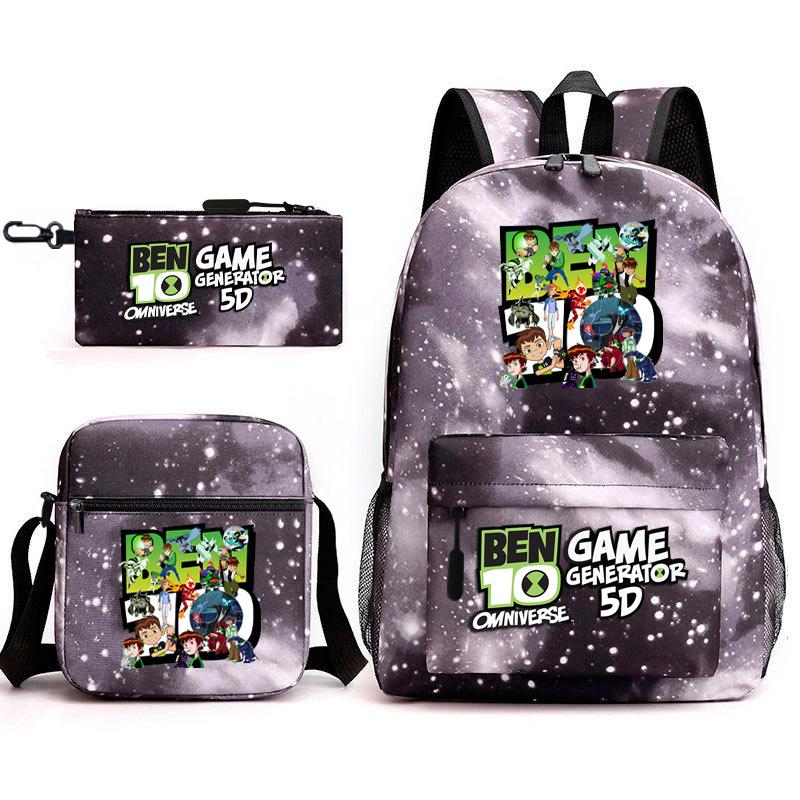 New Hacker Junior Starry Sky School Bag Three-piece Set 10 Heat Transfer Personalized Backpack Leisure Bag