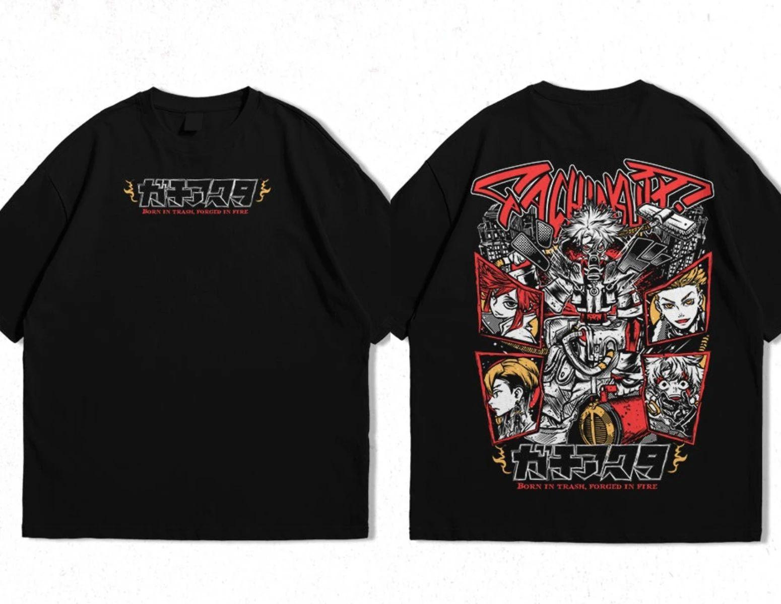 Харадзюку Женская Мужская Короткий Рукав Горячий Аниме Манга Гачиакута Графическая Футболка Женщины Мужчины Оверсайз Уличная Футболка Высокое Качество S