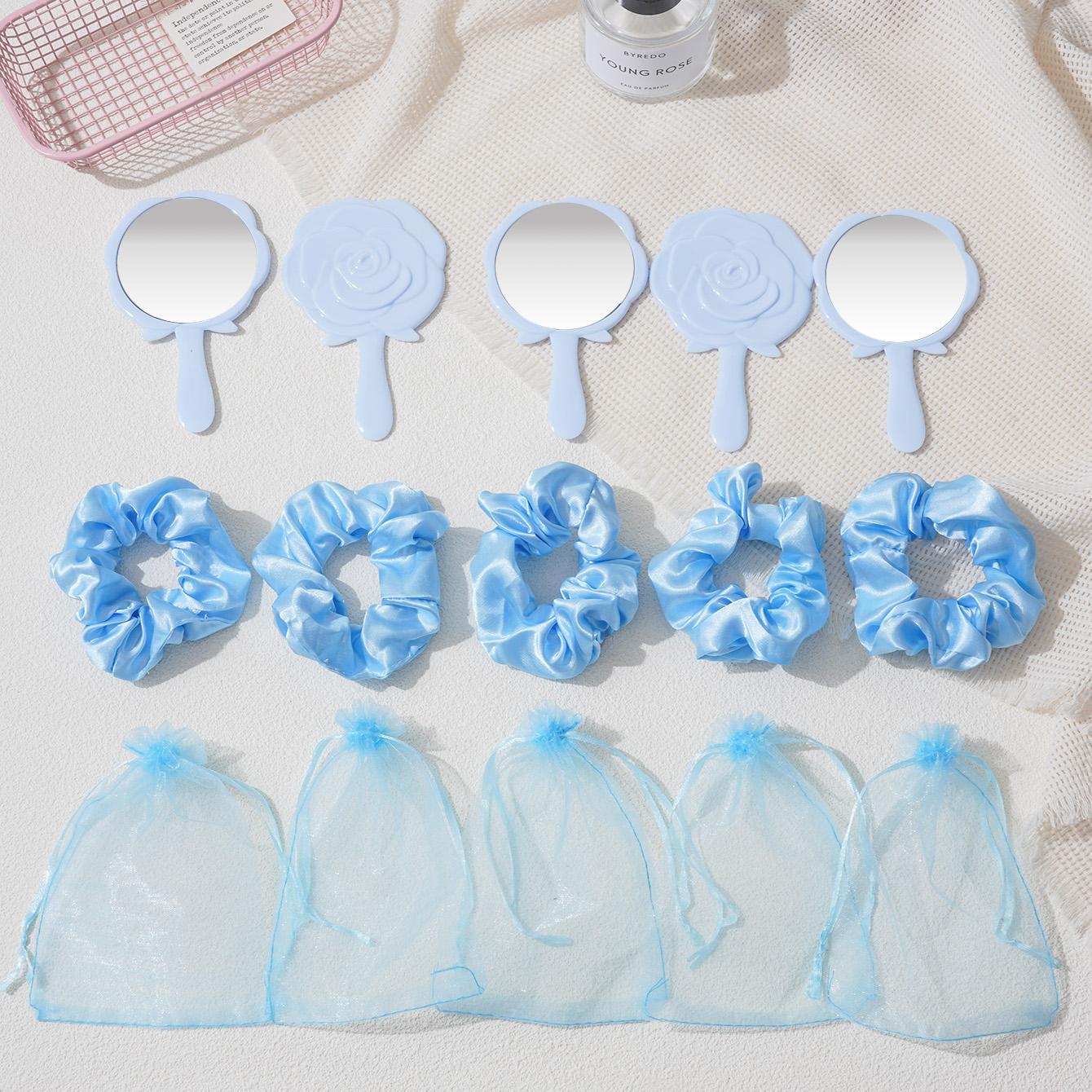 

15 шт. Ручные зеркала Набор скранчи с сумкой для хранения Портативное дорожное косметическое зеркало Инструменты для красоты для подарков подружкам невесты