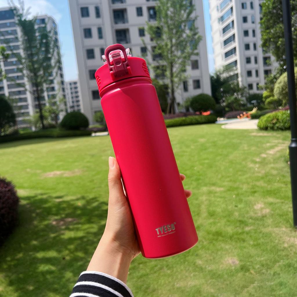TYESO 600/750ML Stainless Steel Thermos Bottle Keeps Cold and Heat Thermal Mug Car Thermal Water Bottles for Valentine's Day