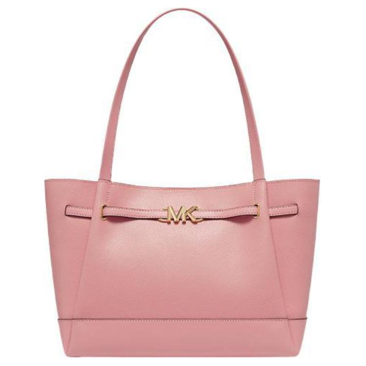 

Michael Kors Mk Reed Solid Gold Logo Open Magnetic Closure Leather Tote Bag Women tote Pink 35S3G6RT3TPRIMROSE Basic Set (Bag+Dust Bag)