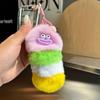 Korean Faux Otter Fur Caterpillar Bag Charm Keyring Doll