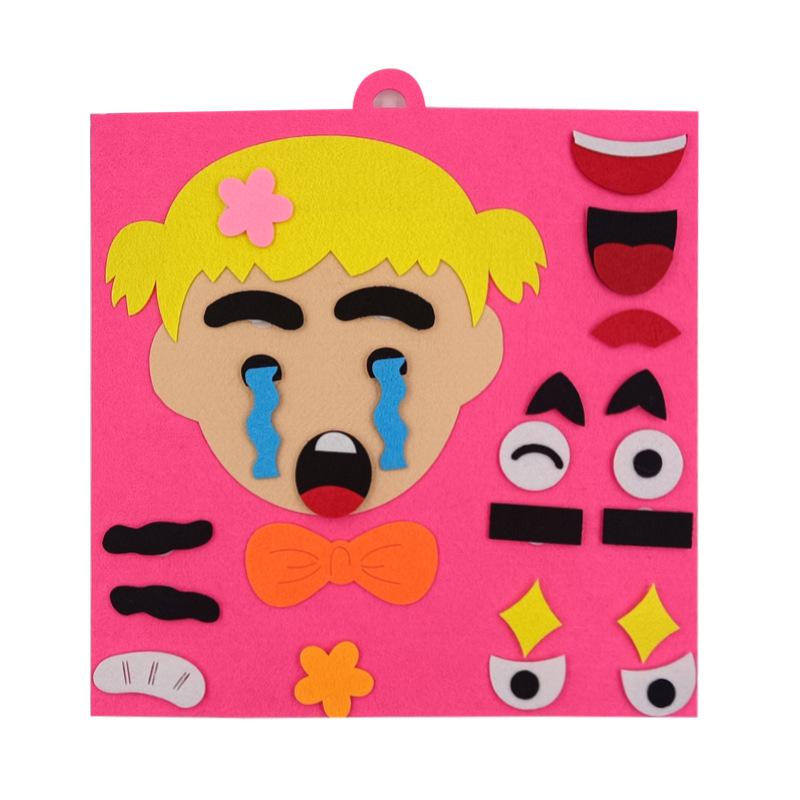 Kids' Expression Puzzle Felt Kit: Educational Facial Feature Stickers